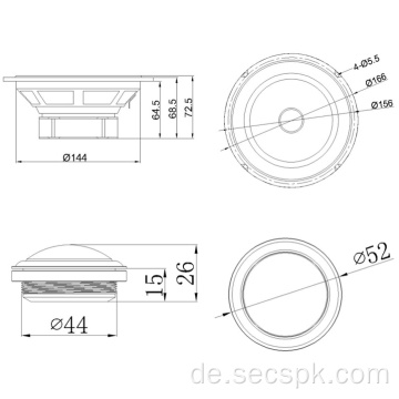 6,5 &quot;Aluminiumrahmen Woofer Autolautsprecher